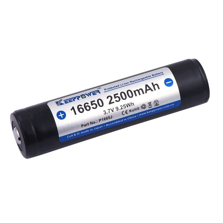 KEEPPOWER 16650 LI-ION PROTECTED 2500mAh