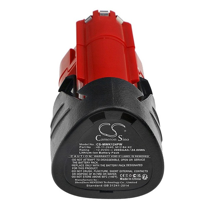 BATTERY FOR MILWAUKEE C12,M12 series 12VOLT 2AH