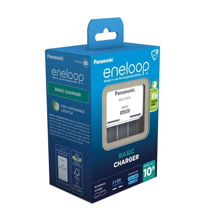 ENELOOP BQ-CC51E BATTERIJLADER + 4xAA ENELOOP 2000mAh