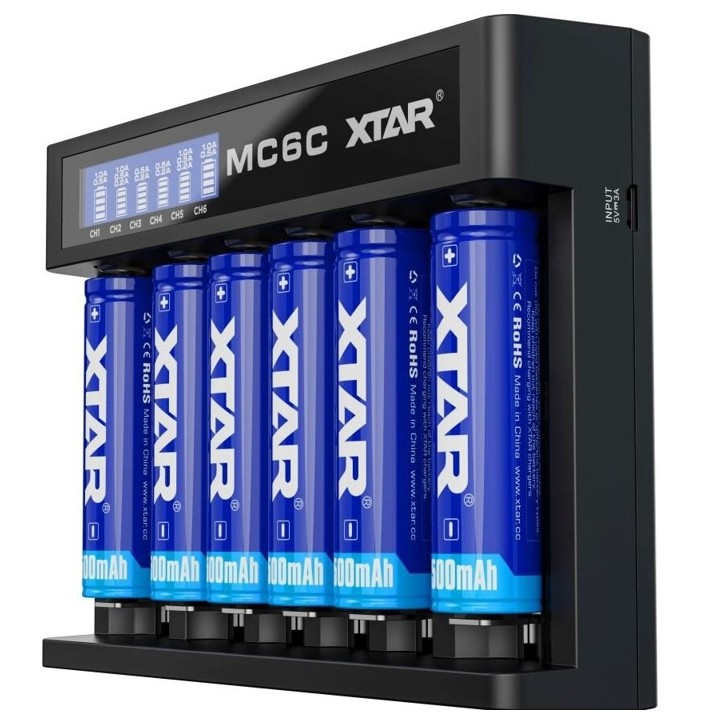 XTAR MC6C USB BATTERIJLADER Li-ion