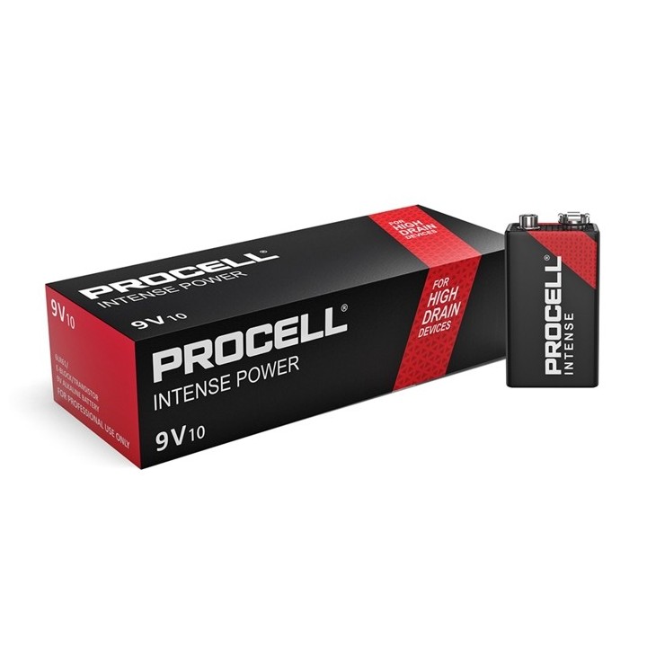 10 STUKS PROCELL INTENSE 6LR61, 9VOLT ALKALINE