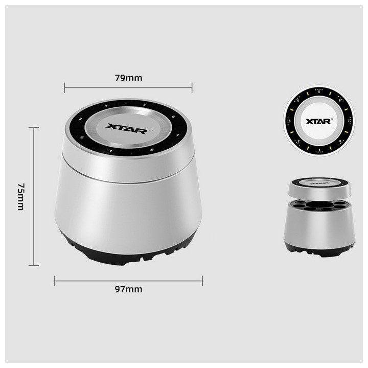 XTAR L8 BOX CHARGER FOR 8 x AA or AAA 1,5V Li-Ion / NiMH