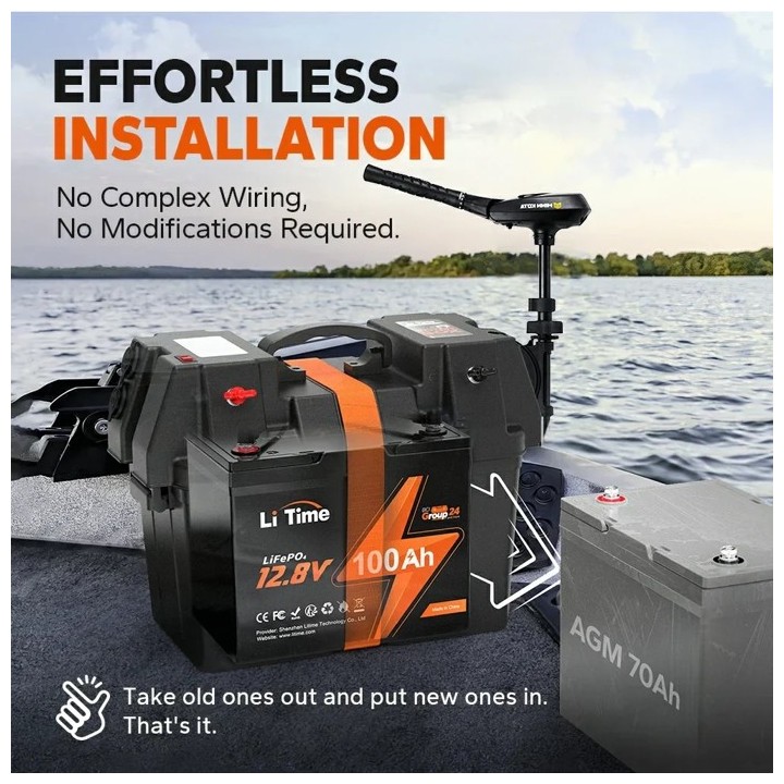 LiTime 12V. 100AH LiFePo4  trolling accu