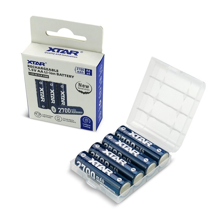 4 STUKS XTAR 14500 AA 1,5 VOLT 2700mAh protected