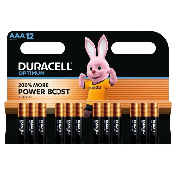 12 STUKS DURACELL OPTIMUM ALKALINE AAA, LR03